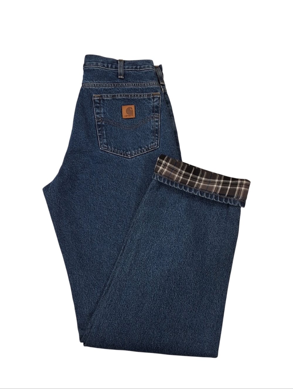 Carhartt NWT~Mens Relaxed Straight Fit Flannel Lined Jean~Dark Wash Denim~32X36 - Picture 2 of 11